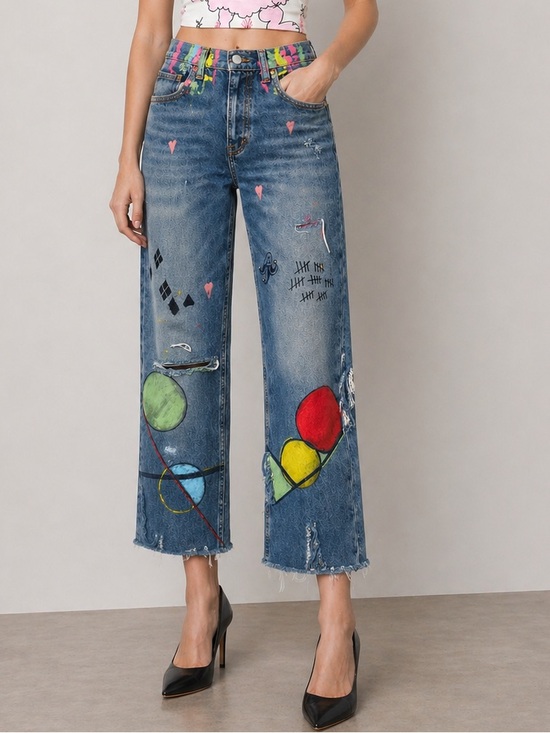 Levi's Denim - LEVI’S 511 straight‎ leg distressed jeans denim